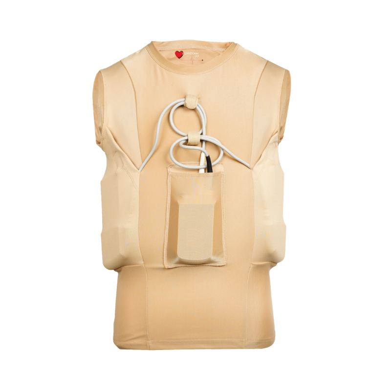 LVAD Men’s Tank Top in Desert Sand with breathable spandex, secure LVAD pockets, and discreet sleeveless design.